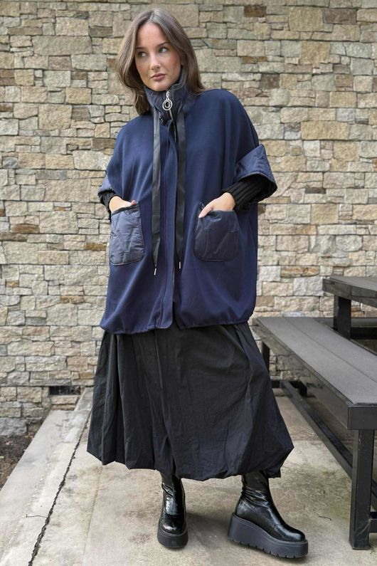Soft Tech Jersey Puff Jacket Navy
